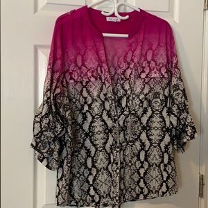 Calvin Klein snake print and ombré blouse